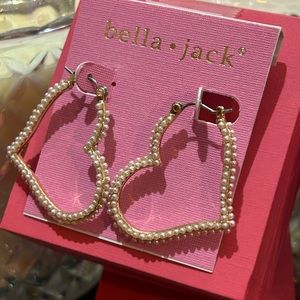 NWT bella. jack FAUX PEARL HEART EARRINGS